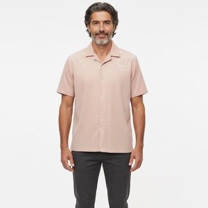 🛍️ MEMBERS ONLY Ivory faux corduroy button up embroidered signature shirt LG - X